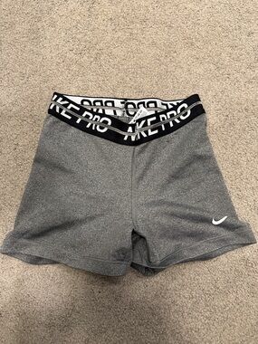 Nike Gray Heather Performance Training Shorts with Branded Waistband